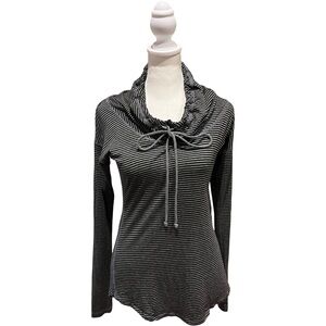 Red 23 Striped BlackGray Cowl Neck Long Sleeve.   Size XS